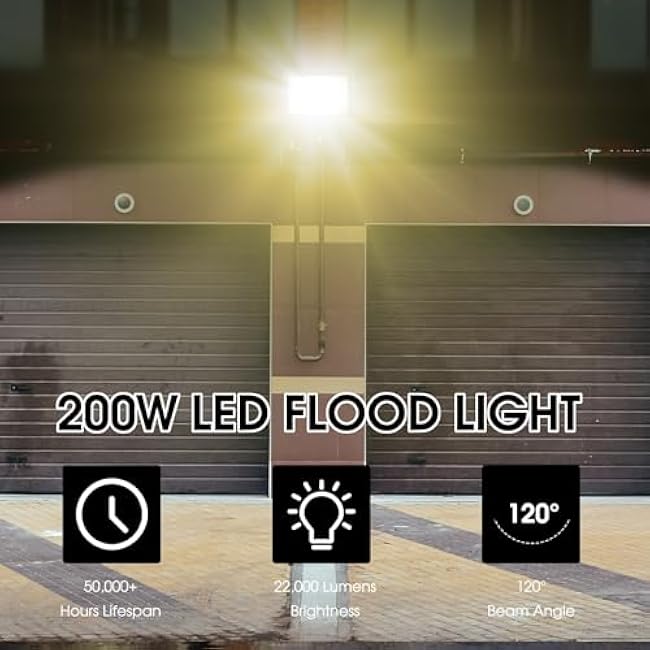 LED Flood Light Floodlight 200W 3000K Warm White
