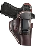Leather Holster for Glock 17 19 43 fits Taurus G2C G3 G3C for M&P Shield EZ - Plus Similar Size IWB Right Hand