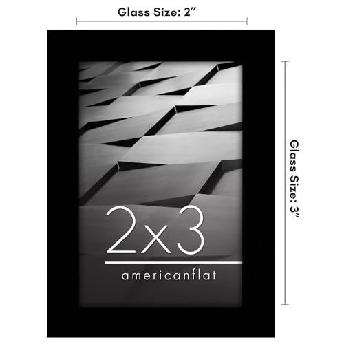 Americanflat 2x3 Picture Frame with Polished Crystal-Clear Glass - Streamline Collection - Thin Border Photo Frame for Tabletop Display - Easel Stand Included - Black