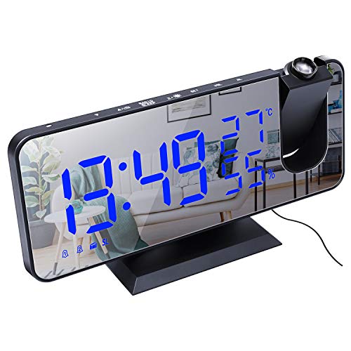 16% OFF on ThreeH Projection Alarm Clock with USB Charger Radio Digital Alarm Clock 7.4'' LED Mirror Display 180° Rotable Easy Snooze 16% OFF on ThreeH Projection Alarm Clock with USB Charger Radio Digital Alarm Clock 7.4'' LED Mirror Display 180° Rotable Easy Snooze