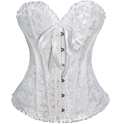 Dress Cici Bridal Corset Shapewear with Ribbon Flower, Back Lace Up Wedding Corset