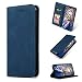 Produktbild BESTCASESKIN Hülle Kompatibel mit Samsung Galaxy M11 Handyhülle Tasche Premium Leder Wallet Flip Case Brieftasche Etui Schutzhülle Stand Schale Cover +Panzerglas Schutzfolie, Blau