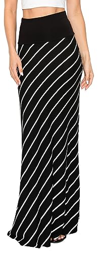 Image of URBAN K Womens Basic Foldable High Waist Regular and Plus Size Maxi Skirts