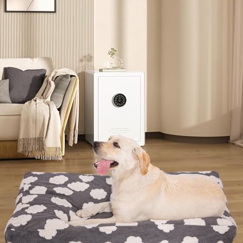Image of Faux Fur Dog Bed Covers - Ultra Soft Rose Velvet, Removable & Washable, Cozy & Durable,Large Pet Bed Cover Only (No Filling) - Gray, (Cloud Dark Gray, 44 inch L x 32 inch W x 4.5 inch Th)