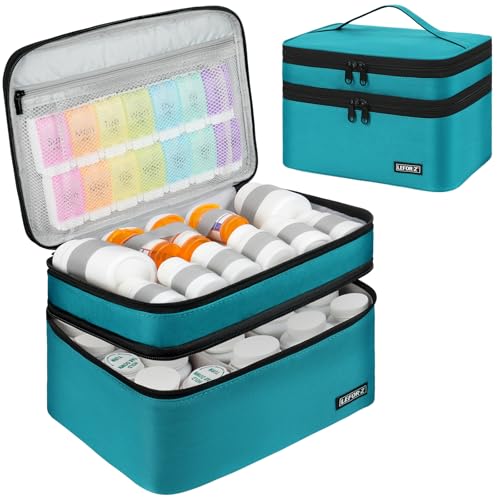 Teal Medicine Storage Bag with Lockable Zipper