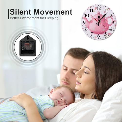 Reloj de pared decorativo madera 10 pulgadas silencioso miniatura 6