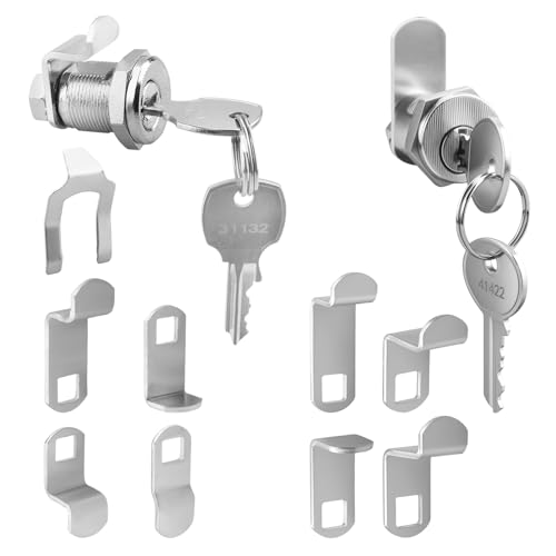 Universal Mailbox Locks with Key, Mailbox Lock Replacement, Cam Locks for Cabinets Keyed Alike, File Cabinet Lock with Key for Almost All Locking Mail Boxes（S4573 & MP4945-2 Pack）