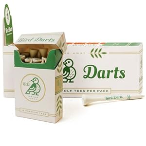 Bird Darts Premium Bamboo Wood Golf Tees, 18/72/180 Units (Packs of 18), 2 Â¾ Golf Tees in Cigarette-Style Packaging, Durable, Biodegradable, Golf Tees Wood for Stylish Golfers
