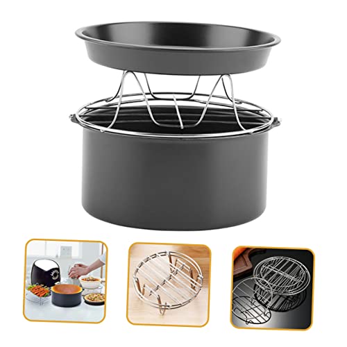 LABRIMP 1 Conjunto De Acessórios Para Fritadeira De Ar Rack De Fritadeira Bandeja De Bolo Assadeira