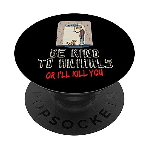 Vegan Gifts - Funny Kind Vegans Meme - Animal Lover Gift PopSockets PopGrip - Support et Grip pour Smartphone/Tablette avec un Top Interchangeable