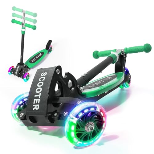 Foldable Kids Kick Scooter with Glowing Wheels