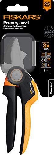 Fiskars Amboss-Gartenschere, X-series PowerGear, P941, Mit Rollgriff – Ansicht 6