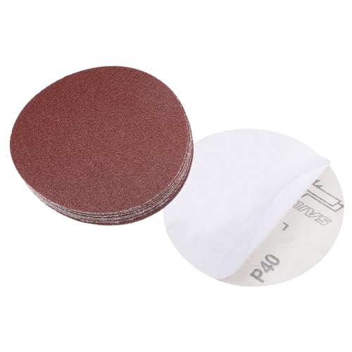CoCud PSA Schleifscheiben, 5 Zoll Durchmesser, 40 Körnungen, selbstklebendes Schleifpapier - (Anwendungen: für Holzbearbeitung und Metallbearbeitung), 10 Stück