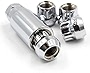 Wheel Accessories Parts 4 PC 14x1.5 Wheel Locking Lug Nuts Open End Bulge Acorn Chrome M14x1.5 Thread Size, 0.83' Length Premium Wheel Lock Set with Key (Set of 4)