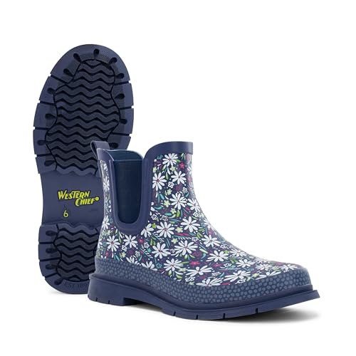 Image of Western Chief Women's Waterproof Pull-On Chelsea Rain Boot with Fun Prints | Ladies slip-on ankle boots with rubber sole, cushioned EVA insole, built for wet days and styled for any occasion