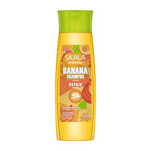 SKALA Fruitastic Banana Shampoo 10.99 fl oz For Frizzy & Brittle Hair With Banana Extract Bacuri Butter Ceramides & Vegetable Collagen No Parabens or Silicones