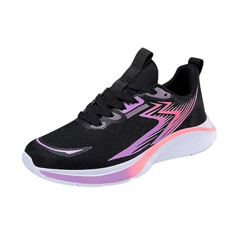 Comfort Shoes - Zapatillas planas transpirables con punta redonda para mujer, talla 8, Purple, 4 UK 3X-Narrow