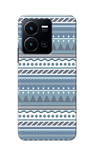 Image of Printed Hard Back Cover Case for Vivo Y35 4G Back Cover (Seamless Geometric Tribal Pattern) -1803
