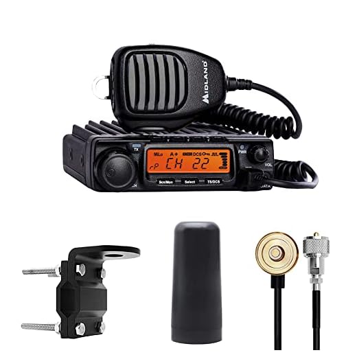 Midland – MXT400VP3-40 Watt GMRS MicroMobile Two Way Radio - Off Roading Outdoor Boat Ranches Tractors Radio - 8 Repeater Channels - Antenna Mounting Bracket Antenna Chord, 3dB Gain Ghost Bundle