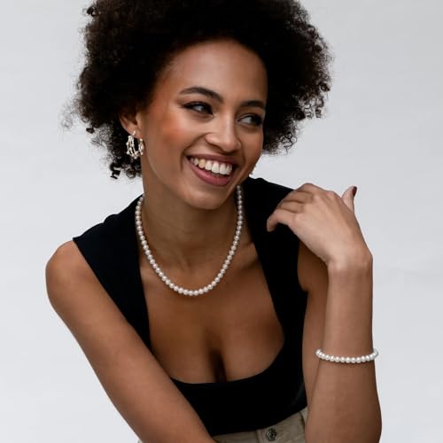 POTESSA Healing Stone Beaded Bracelets for Women Semi-Precious Gemstones Bracelets Pearl Beaded Bracelet Adjustable Strand Bracelets 6MM2