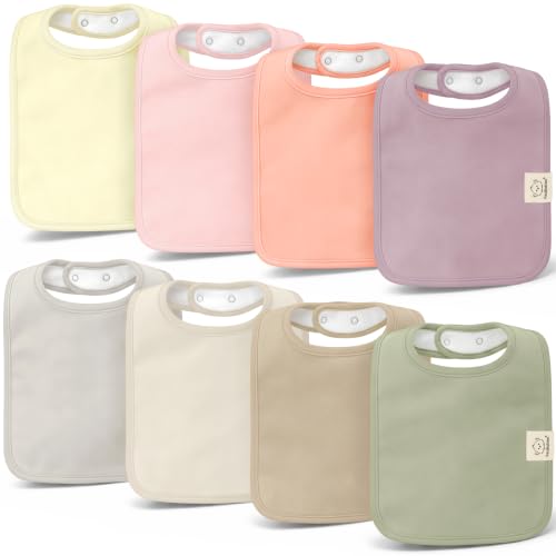 Image of KeaBabies 8-Pack Organic Baby Bibs for Boys, Girls Drool Bibs (Embrace) | Super Absorbent Cotton Bibs for Teething and Drooling Newborn, Toddler, Ultra Soft, Machine Washable, Gender Neutral Colors