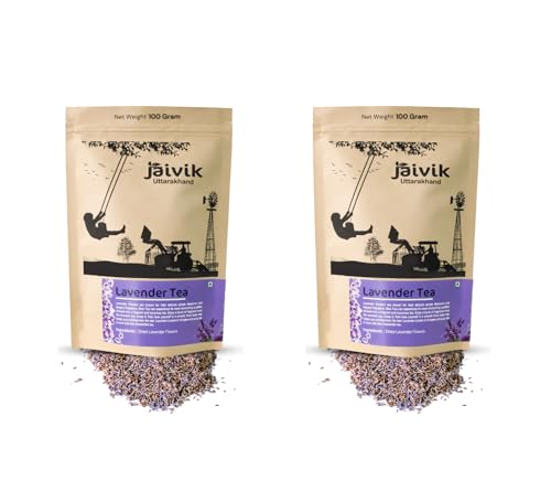 Image of Jaivik Uttarakhand - Lavandula angustifolia Tea (200 g), Sun Dried Flowers for stress relief, good sleep, skin health, Pack of 2