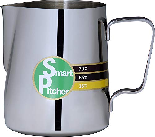 Smart Pitcher Espresso Coffee Milk Frothing Pitcher With Built-In Thermometer, Stainless Steel (32 Oz) #TOP4