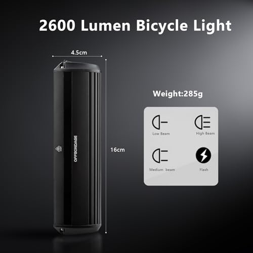 Image of Bike Light Bar for Ebike, Super Bright Front Light Rechargeable Battery, IPX5 Waterproof, 5 Modes Bicycle Headlight for Mountain Bike, Night Riding, Cycling