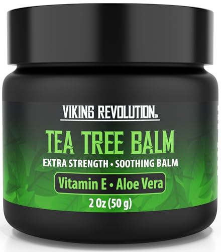 Viking Revolution Tea Tree Oil Balm - Foot Cream for Dry Skin - Deeply Moisturizing Formula with Aloe Vera, Vitamin E & Eucalyptus - Soothes & Hydrates Rough Hands, Elbows & Feet (2 Oz, Pack of 1)