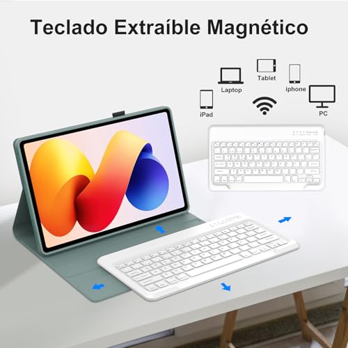 Teclado para Redmi Pad 2 Pro 12.1" 2025 Funda de Protección Integral con Teclado Español Ñ 3
