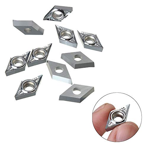 Lâminas de prata de 10 unidades DCGT11T304-AK H01 / DCGT32.51-AK H01 Inserções de carboneto usadas p