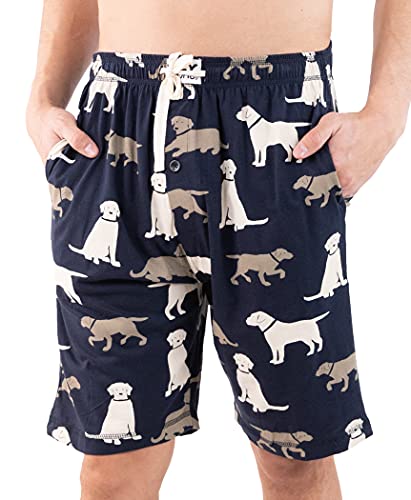 Lazy One Pajama Shorts for Men, Men s Separate Bottoms, Cotton Loungewear, Dogs, Animal (Labs, X-Large)