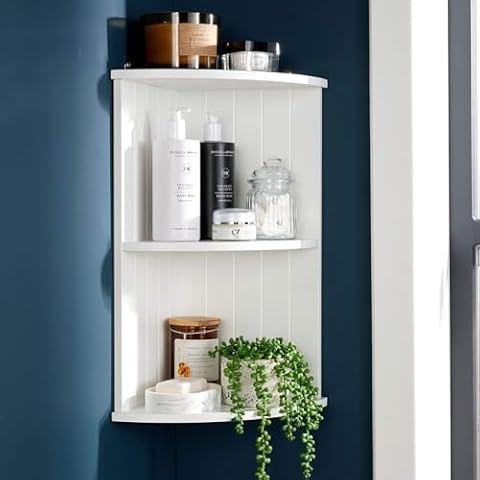 Home Source Corner Wall Shelf for Storage Cover