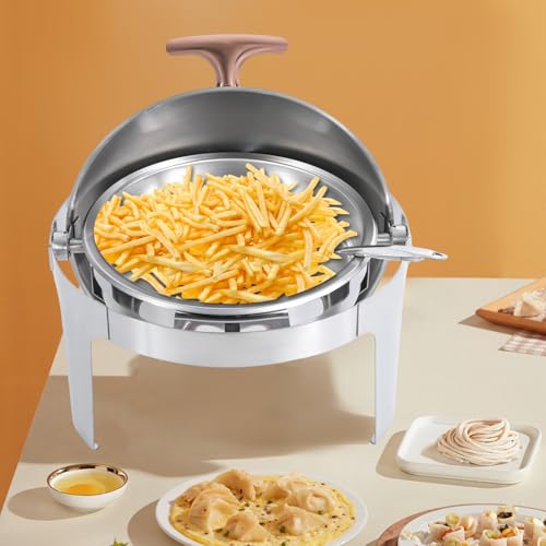 1,58-Gallonen-Hot-Pot-Set aus Edelstahl, Buffetwärmer, Chafing Dish, 180°-Klappdeckel, Alkoholkocher, geeignet für Familienfeiern und Bankette – Bild 5