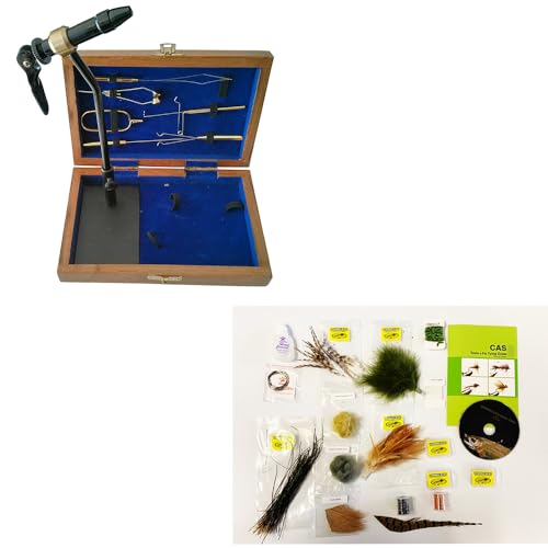Standard Fly Tying Kit & Material for 6 Basic Flies with DVD & Instruction Booklet - Beginner Fly Tying Kit & Classes - Gift