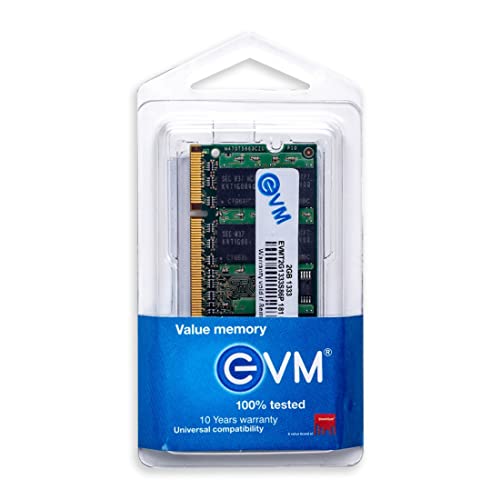 Image of EVM 2GB DDR3 Laptop RAM 1333MHz So-DIMM Memory - Boost Laptop Speed and Performance with Low Latency and Durable Design - 10-Years Warranty (EVMT2G1333S86P)