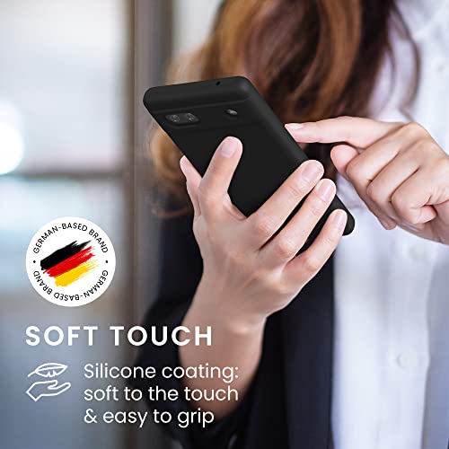 kwmobile Case Compatible with Google Pixel 6a Case - TPU Silicone Phone Cover with Soft Finish - Black - Image 4