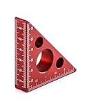 QWORK 45 Degree Angle Ruler, Aluminum Alloy Imperial Metric Scale Carpenter Square Triangle Ruler 45...