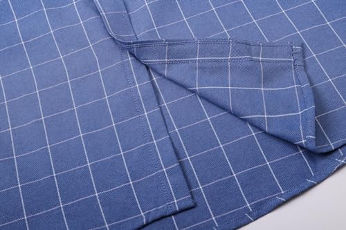 Image of SANGTREE Men & Boy Striped Multicolor Oxford Cotton Shirt,Comfortable Fit,Short Sleeve Collared Shirt