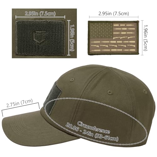Image of Tactical Hat with Flag Patch Camo Military Army Hats Adjustable Trucker Baseball Cap Soft Top for Shooting