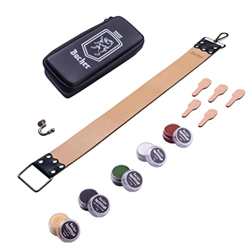 Bacher pas do ostrzenia brzytwy, strop skórzany 3 mm, 4 pasty - 56,5x5 cm