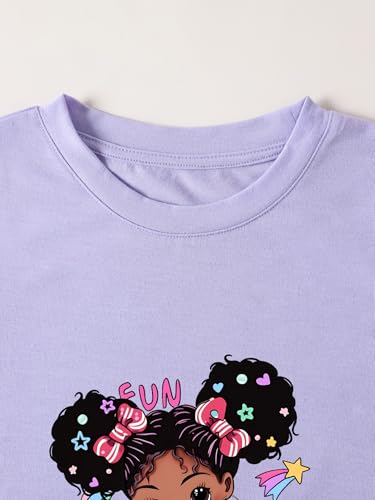 Cute Cartoon Girl Print Short Sleeve T-Shirt4