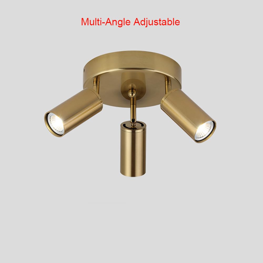 Jadssox Kit d'éclairage sur Rail Fixe à 3 lumières pour Plafond, Plaque Ronde, Montage en Surface, Spots directionnels GU10, Lampes d'accentuation pour îlot de Cuisine, Salle à Manger, Bar, Bureau
