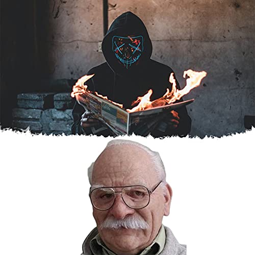 Máscara de adereço de cosplay engraçado para idosos Halloween supermacio Máscara para adulto de velh