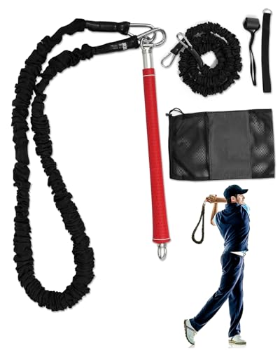Cusprtm Golf Swing Rope Trainer, Professional Golf Swing Training Aid Set to Improve Speed, Tempo, Flexibility, Balance and Strength, Golf Swing Warm-Up Practice Equipment for Golfers of All Levels