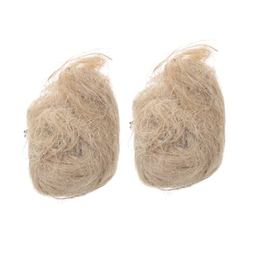 GRIRIW 2Bags Natural Bird Nesting Material Each of Jute for Parakeets Hummingbirds and Wild Birds for Bird Bedding Supports Natural Nesting Behaviors Weather