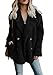 YMING Femme Court Veste Teddy Polaire Manteau Chaud Épais Manteau En Fausse Fourrure Noir L