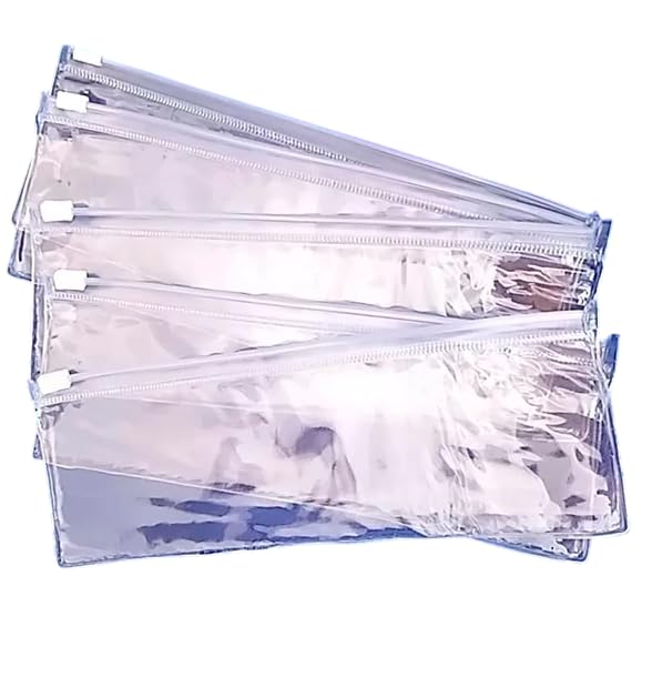 Kit 35 Unid Estojo Zip Zap Cor Transparente Liso