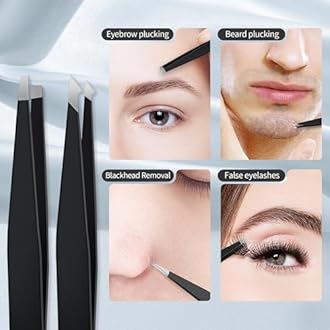 MIYADIVA 40X Magnifying Mirror, Small Magnifying Mirror with Suction Cup and Tweezers, As a Travel Essentials, Compact Mirror Set for Plucking Eyebrows 3.5 Inches