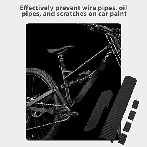 Cinta de protección para cuadro de bicicleta plplaaoo, estilo fibra de carbono, de cuero sintético, antiarañazos y antifricción, 6 piezas miniatura 2